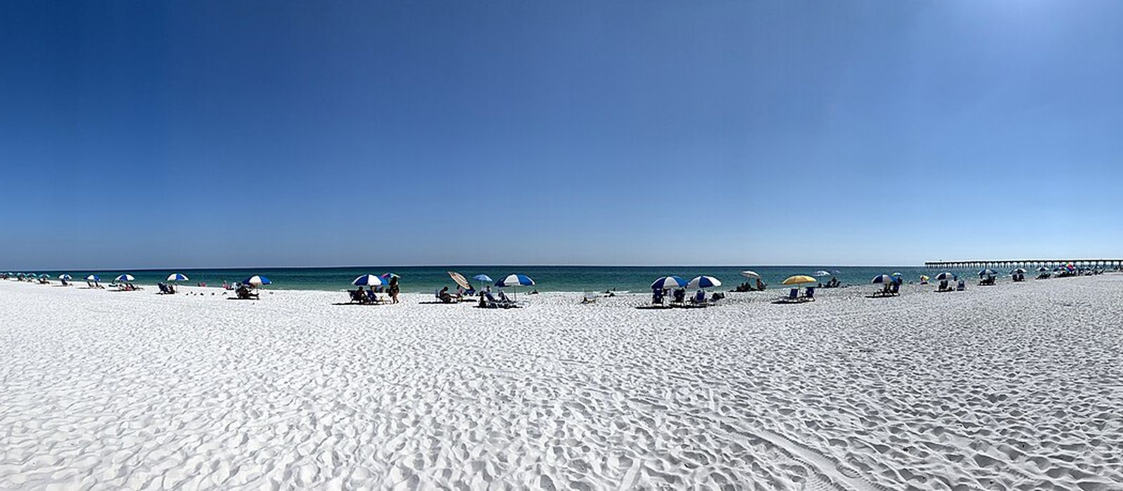 Sugar white sand and Gulf water along the Escambia County, Florida coast