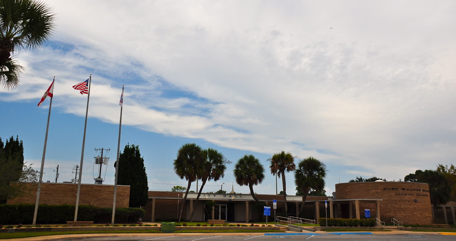 Fort Walton Beach City Hall building in downtown Fort Walton Beach, Florida