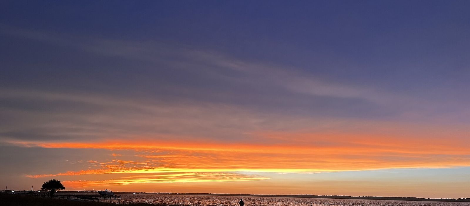 Sunset over the Gulf of Mexico at Pensacola Beach, Florida